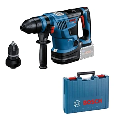 Image de Bosch Professional Perforateur sans fil BITURBO GBH 18V 34 CF (mandrin SDS plus, 5,8 J, mod. Bluetooth, poignée supplémentaire, butée de profondeur, batterie ni chargeur, dans coffret)