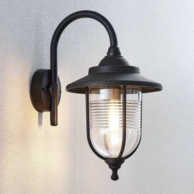Image de Lindby Applique Exterieur Naisha à intensité variable (Moderne) en Noir (1 lampe,à E27), Murale Exterieur, Luminaire Lampe Jardin, Eclairage