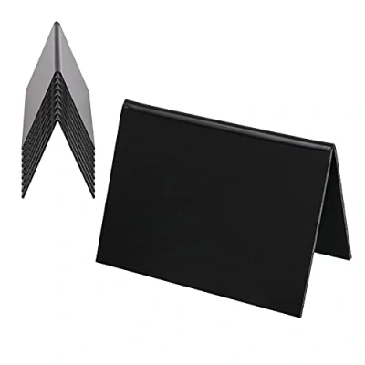 Image de HMF 46413 Lot de 10 présentoirs table Inscriptible à la craie x 7 cm Support en A Noir
