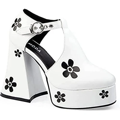 Image de Lamoda Please DON&#039;T GO Platform Escarpins à plateforme white/black, Femme, Taille: 40, White/black Polyuréthane