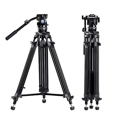 Image de SIRUI Kit trépied pour caméra vidéo Professionnelle SH15T+BCH 10 avec tête Fluide, 55,1&quot;
