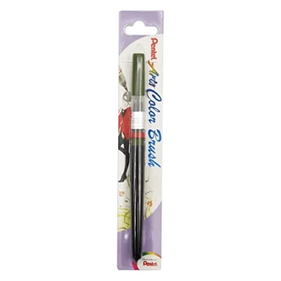 Image de Pentel XGFL Color Brush Pinceau rechargeable encre à l&#039;eau aquarellable Vert olive Pochette de 1