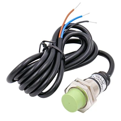 Image de Heschen Capteur de proximité inductif PR18 8DN type cylindrique, détection 8 mm, M18 rond, non blindé, 12 24 VDC 3 fils, NPN NO (normalement ouvert) CE