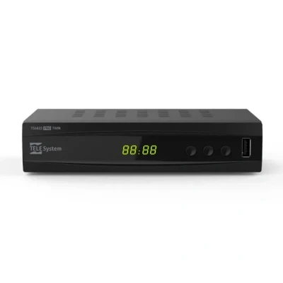 Image de TELE System TS6822 PRO DVB T2 HEVC Décodeur numérique terrestre et enregistreur vidéo twin tuner HD HDR (HDR10/HLG) avec écran télécommande 2 en 1 commandes TV