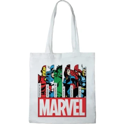 Image de MARVEL TOTE BAG AVENGERS», REFERENCE : BWMARCOBB002, BLANC, 38 X 40 CM