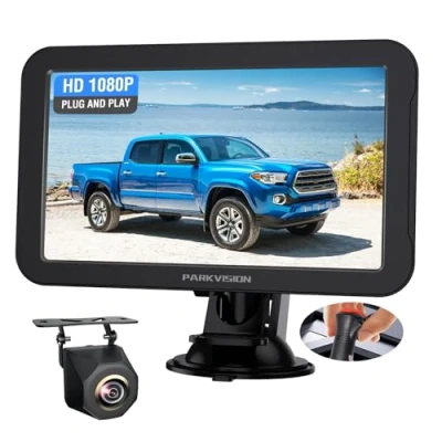 Image de PARKVISION caméra de recul pour Voiture avec Vision Nocturne, système Vue arrière + écran LCD 7&quot;, câble 12 V 24 Camping Car, Camion, remorque, Bus, camionnettes, Voitures