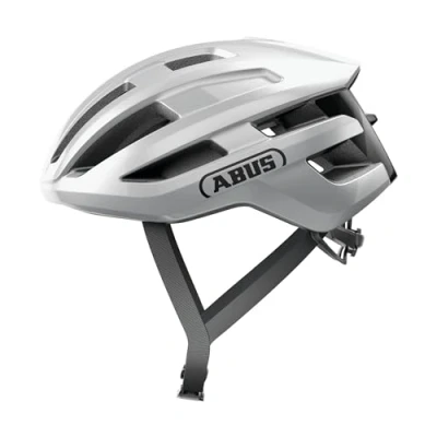 Image de ABUS Casque de vélo course PowerDome léger avec système d&#039;aération intelligent et profil aérodynamique Made in Italy pour hommes femmes Argent, taille S