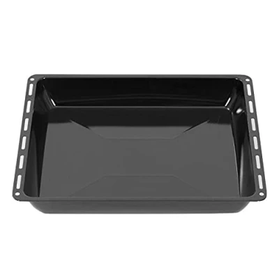 Image de ICQN Plaque de cuisson émaillée 465 x 370 60 mm profondeur Pour four et cuisinière Compatible avec Bosch, Siemens, Neff Constructa, anti rayures inoxydable 46,5 37 cm