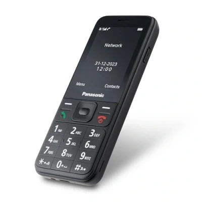 Image de PANASONIC KX TF200, Téléphone GSM 900/1800 MHz Bi Bande, Ecran Couleur TFT LCD 2,4&quot;, Appareil Photo 0,3MP, Batterie Li ION 1000 mAh, Compatible Appareils Auditifs, 1 Carte SIM, Noir