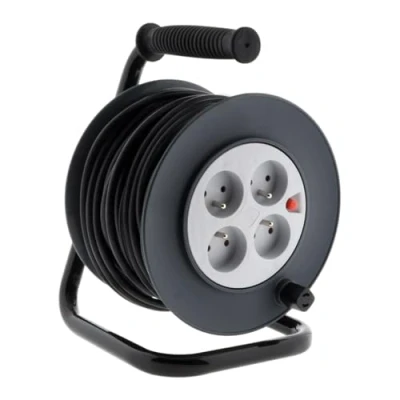 Image de Enrouleur HO5VV F 4 prises 3G1,5 15m + coupe circuit Zenitech