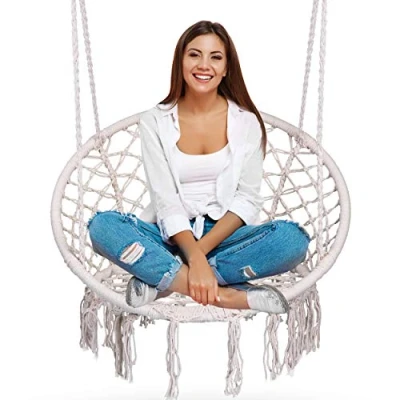 Image de Chaise suspendue de jardin à bascule BOHO beige