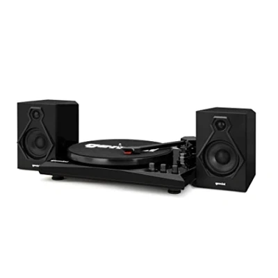 Image de Gemini TT 900 Noir/Noir Platine vinyle à entraînement par courroie 3 vitesses (33 45 78 trs/min) Bluetooth Arrêt automatique