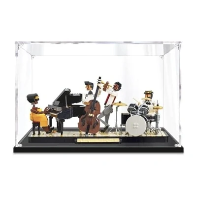 Image de Vitrine en Acrylique pour Lego Jazz Quartet 21334 Ensemble de Construction, Transparente Anti Poussière (Le Modèle Non Inclus)(2mm)
