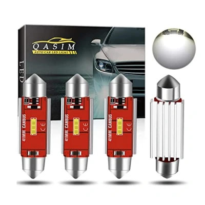 Image de Qasim 4x LED COB Festoon Lumière 41mm Blanc 1 1860 SMD Canbus Erreur Voiture Ampoules L&#039;éclairage de Plaque Intérieur Dôme DC9 28V