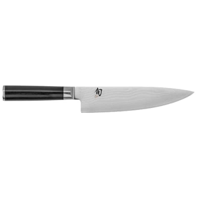 Image de KAI Shun Classic Couteau de Chef Japonais 20 cm Longueur Lame Damas 32 Couches Noyau VG MAX 61 (±1) HRC Manche en Pakkawood Fabriqué au Japon Universel Forgé