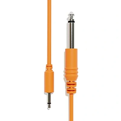 Image de ExcelValley 1 Pack Câbles Mono Patch TS 3,5mm à 6,35mm Eurorack Synth [Orange 20cm 8&quot;]