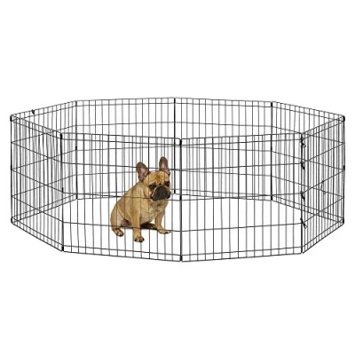 Image de New World B550 24 Cage d&#039;exercice et parc pour chien sans porte ; 60,96 cm x Revêtement de finition noir