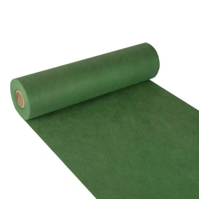 Image de PAPSTAR #84319 Chemin de Table en Tissu Non tissé Doux Vert foncé 24 m x 40 cm