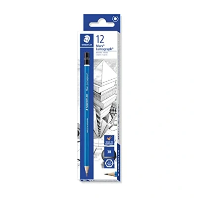 Image de Staedtler Mars Lumograph, crayons à papier 3B pour dessin technique et artistique, Boîte en carton avec 12 assortis, 100 VE