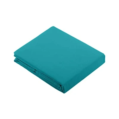 Image de STOF Drap Plat Taille 180x290 cm 100% Coton Couleur Bleu Modèle Alicia Qualité Exceptionnelle Certifié Oeko Tex Facile d&#039;entretien