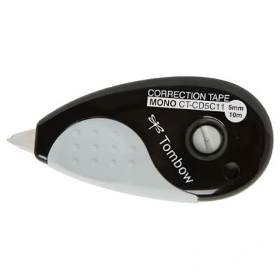 Image de Tombow CT CD5C11 Correcteur frontal Mono Grip, 5,0 mm x 10 M, noir