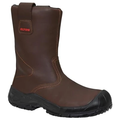 Image de Elten Chaussures de sécurité, Hiver Rigger Boot ESD S3 CI, Femme et Homme, Cuir, Embout Acier, léger, Robuste, Marron, Pointure : 41