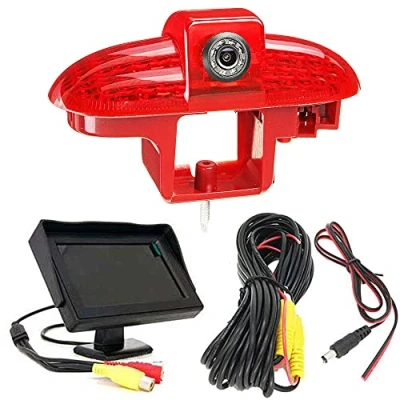 Image de HD Auto Haut Lampe Freinage lumière Vue arrière Caméra de recul Cámaras marcha atrás LED Compatible avec Opel Vivaro/Combo/Renault Master/Trafic/Fiat Scudo/Talento/Movano/Nissan/Primastar/Citroen