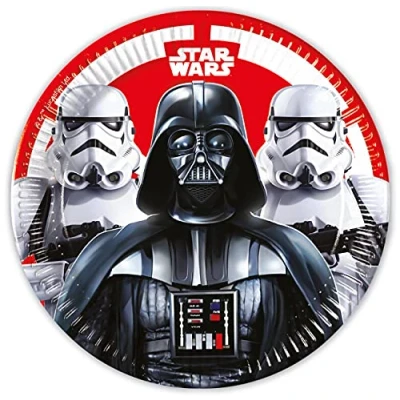 Image de Procos Star Wars Final Battle 93440 Lot de 8 assiettes jetables en papier pour anniversaire d&#039;enfant Motif 23 cm