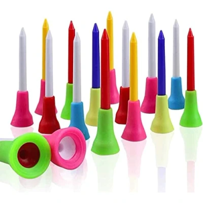 Image de Kofull 50 PCS Tees de Golf en Caoutchouc Tee Plastique Couvercle Durable Practise avec tête Caoutchouc, Mixte, 70mm(2 3/4&quot;)