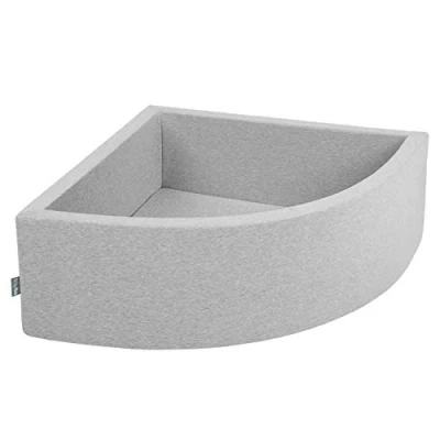 Image de KiddyMoon Piscine À Balles pour Bébé Quart Angulaire 90X30/Sansballes Fosses Boules Jouet Enfant, Gris Clair