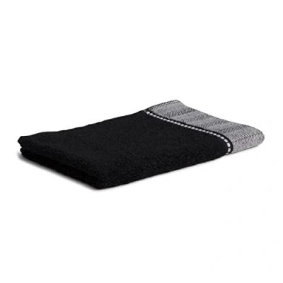 Image de MÖVE Brooklyn Serviette d’invité uni avec une large bordure à chevrons 30 x 50 cm, Fabriqué en Allemagne, 85 % coton / 10 viscose pulpe de bambou 5 lin, Cashmere (Beige)