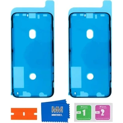 Image de MMOBIEL 2X Stickers/Adhésif Interne prédécoupés et étanches pour écran LCD Compatible iPhone XS 5.8 Pouces