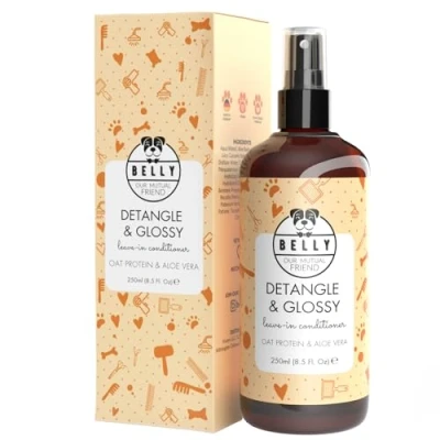 Image de Belly 2 en 1 Spray Démêlant et Après Shampoing Sec pour Chien 250ml Adoucissant sans rinçage à l&#039;Aloe Vera Silicone Paraben