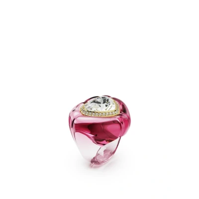Image de Swarovski Bague cocktail Dulcis, Taille Coeur, Pavé, Rose
