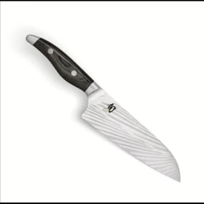 Image de KAI Shun Nagare Couteau de Chef 20 cm Longueur Lame à Double Noyau en Acier Damascus 72 Couches VG 2 &amp; 10 Pakkawood Gris Noir Fabriqué la Main au Japon Forgé
