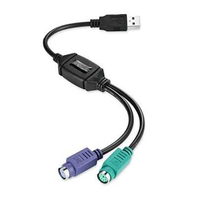 Image de perixx PERIPRO 401 Adaptateur PS2 vers USB pour clavier et souris avec interface Prise en charge du port commutateur KVM IC intégré
