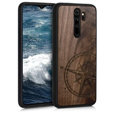 Image de kwmobile Housse Compatible avec Xiaomi Redmi Note 8 Pro Coque Étui de Protection Rigide Antichoc Cadre en TPU Brun foncé