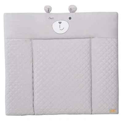 Image de roba Matelas à Langer Imperméable 85 x 75 cm Style Bords Rehaussés pour Table Sans Phtalate Facile Nettoyer Gris / Visage d&#039;Ours Sammy