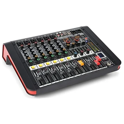 Image de Power Dynamics PDM M604A Table de Mixage Amplifiée 6 Canaux, Console DJ Professionnelle, Sonorisation Pro, DSP 24 bits, 16 Effets, USB MP3 et Bluetooth, Egalisateur 7 Bandes, Micro/Casque