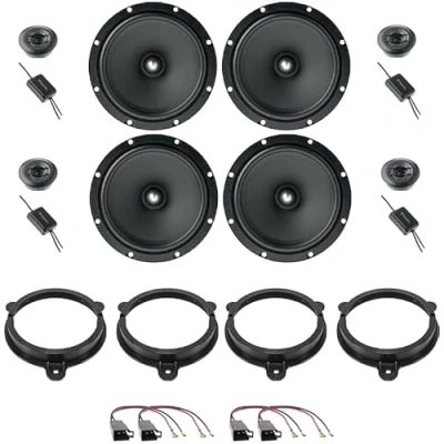 Image de Kit de 8 boîtiers FOCAL ASE 165 pour Renault Clio IV 2012 à 2020, V partir Scenic 2010 2021 + voir d&#039;autres modèles mm avec 2 supports avant, arrière et 4 connecteurs