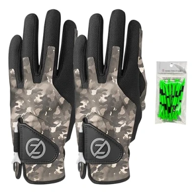 Image de Zero Friction Men&#039;s Compression Fit Synthetic Left Hand Universal Golf Glove 2 Pack, One Size, Night Camo