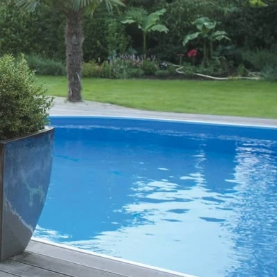 Image de Liner Piscine Hors Sol Non spécifié Diamètre 350 360 cm Hauteur 1,22 1,32 m Montage Overlap Bleu Uni