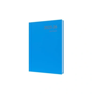Image de Collins Agenda « Essentials » sur 12 mois, mi année académique, juillet 2025 à 2026, un jour par page, couverture rigide, format A5, bleu clair