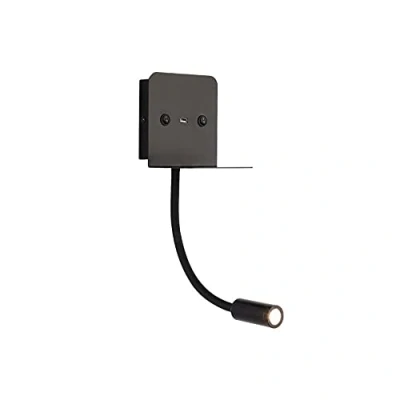 Image de Lampe De Lecture Chevet Flexible À Col Cygne LED, Applique Murale Câblée Avec Interrupteur, Luminaire D&#039;intérieur Moderne, Port Chargement USB, Lampes Tête Lit Pour Chambre Coucher