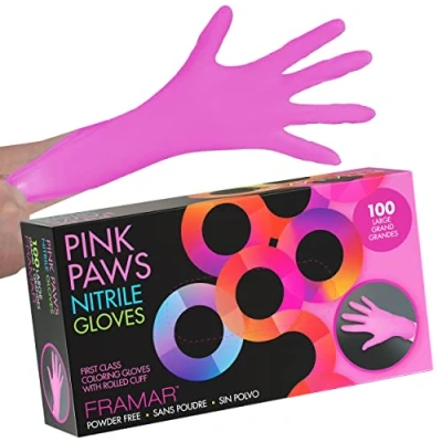 Image de FRAMAR Gants verts guantes desechables sin látex, de nitrilo résistants, medianos, tatuaje, desechables, cocina