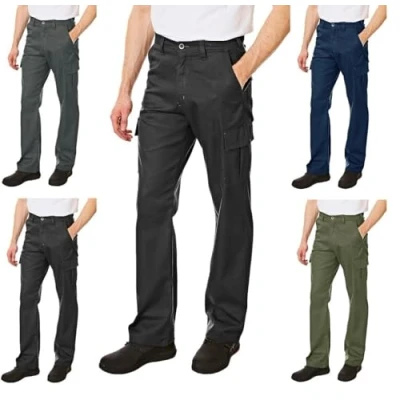 Image de Lee Cooper LCPNT205 Pantalon cargo classique de sécurité travail multipoches pour hommes, Noir, 34W / 31L