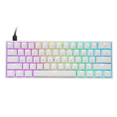 Image de EPOMAKER Skyloong Gk61 Sk61 Clavier Mécanique 60% avec Rétro éclairage RGB, De Jeu 61 Touches Interchangeables à Chaud, Capuchons en ABS, pour Win/Mac/Gamers (Gateron Optical Black)