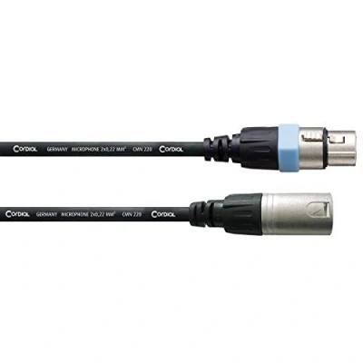 Image de Câble microphone CORDIAL 1m REAN XLR femelle/XLR mâle noir pour Blindé