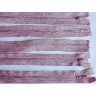 Image de M &amp; C 5 Fermetures Eclair Fine POLYESTERE 30 cm Coloris Vieux Rose Pochette Coussin Jupe
