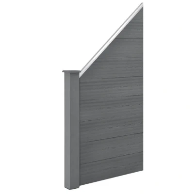 Image de NEU.HOLZ Clôture de Jardin Brise Vue Vent Bois Composite (WPC) Gris 180 x 96 cm
